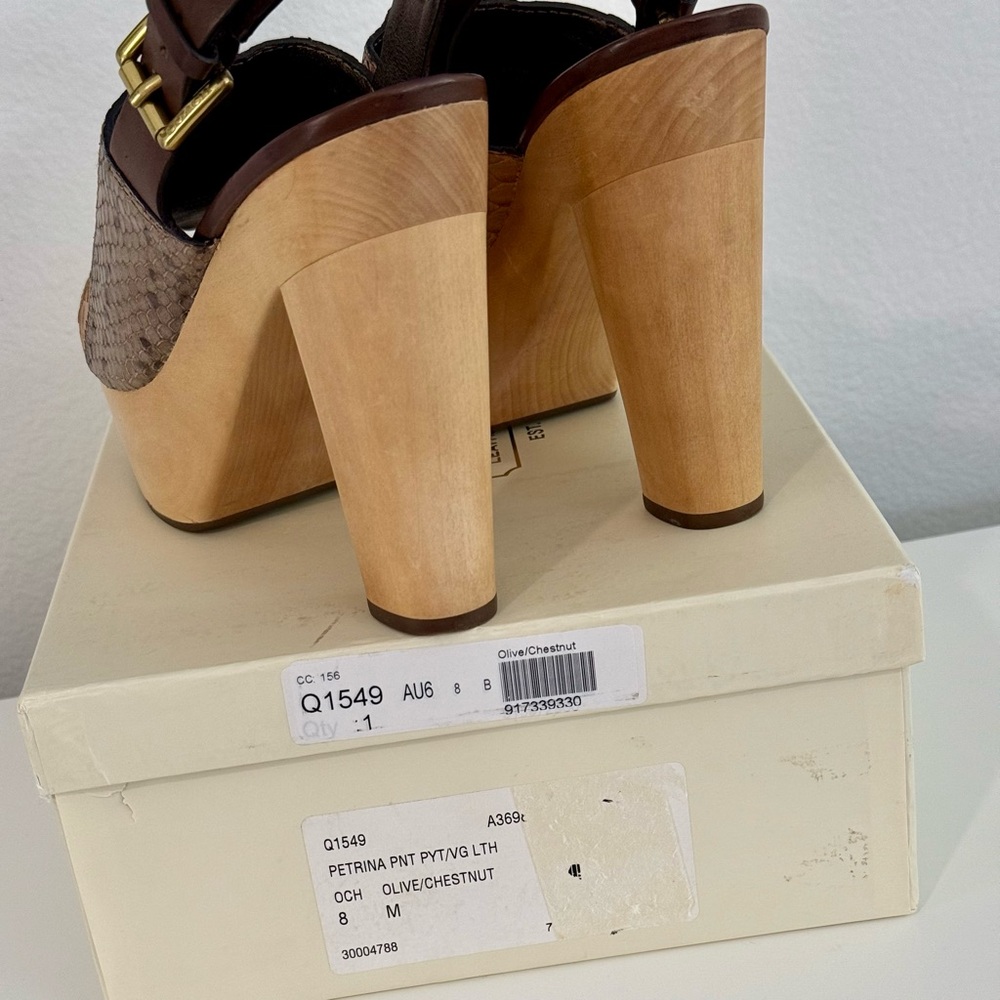 COACH Petrina Snake Print Platform Sandals RARE - Picture 10 of 12
